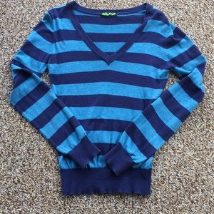 NAVY BLUE/LIGHT BLUE STRIPED SWEATER